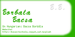 borbala bacsa business card